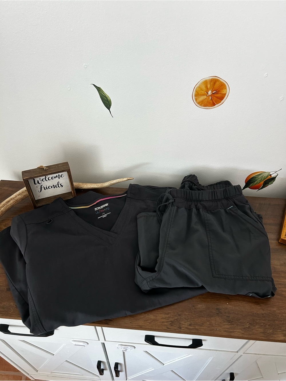 Gray Scrub Star Scrub Set